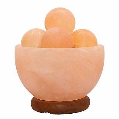 Himalayan Salt Lamp MASSAGE BALL FIREBOWL with Cord, Globe, and Wooden Base