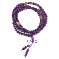 Crystal Mala Bead Necklace AMETHYST 30cm