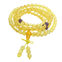 Crystal Mala Bead Necklace CITRINE 30cm
