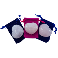Crystal Heart ROSE QUARTZ individual with pouch