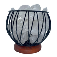 Crystal Cage CLEAR QUARTZ Lamp With Cord and Globe