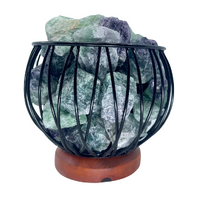 Crystal Cage FLUORITE Lamp With Cord and Globe