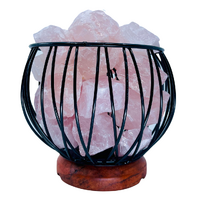 Crystal Cage ROSE QUARTZ Lamp With Cord and Globe