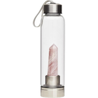 Crystal Glass Water Bottle ROSE QUARTZ 500ml