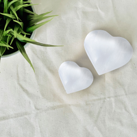 Crystal Palm Stone HEART SELENITE White 5-6cm