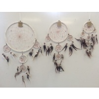Dream Catcher SET OF 3 White Suede
