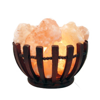 Himalayan Salt Lamp CLAWED WOODEN FIRE BOWL