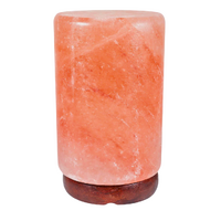 Himalayan Salt Lamp CYLINDER Wood Base