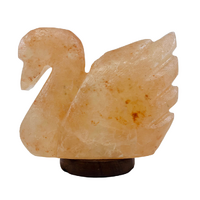 Himalayan Salt Lamp SWAN With Wood Base, cord and globe