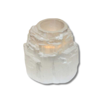Tealight Candle Holder ROUGH SELENITE White