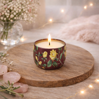 Floral Botanic Mini Candle ROSEWATER LYCHEE 120g Tin