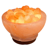 Himalayan Salt Lamp BOWL OF LOVE With Wooden Base