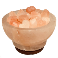 Himalayan Salt Lamp BOWL OF LOVE LARGE with Wood Base