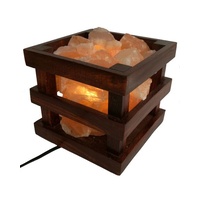 Boxed Wooden Fire Bowl - Himalayan Salt Lamp