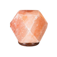 Himalayan Salt Lamp DIAMOND Wood Base