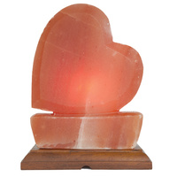 Himalayan Salt Lamp HEART GIANT Wood Base