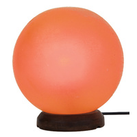 Himalayan Salt Ornament GIANT ORB with Wooden Base 19-20cm