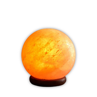 24V Himalayan Salt Lamp LARGE SUNSET ORB with Wood Base