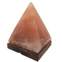 Himalayan Salt Lamp PYRAMID with Wood Base