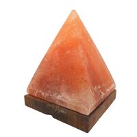 Himalayan Salt PYRAMID with Wood Base SMALL