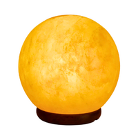 Himalayan Salt Lamp SUNSET ORB with Wooden Base