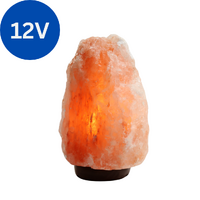 12V Himalayan Salt Lamp 3-4kg NATURAL Wood Base