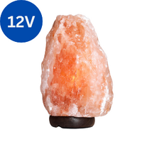 12V Himalayan Salt Lamp 4-5KG NATURAL Wood Base