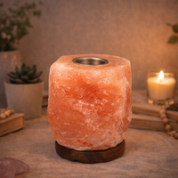 Himalayan Salt Lamp NATURAL AROMA with Wooden base LOW VOLTAGE