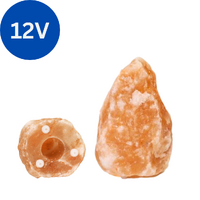 12V Himalayan Salt Lamp NATURAL 1-3kg Burle Base