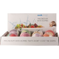 Soakology MAGNESIUM BATH BOMBS Display Box of 12 Assorted