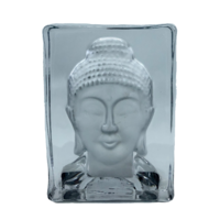 Buddha Tea Light Holder GLASS Upright Stand