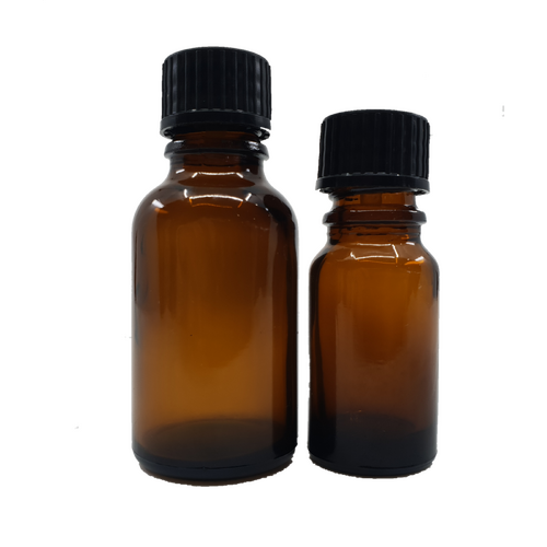 Amber Glass Bottle CAP with PLUG 18mm