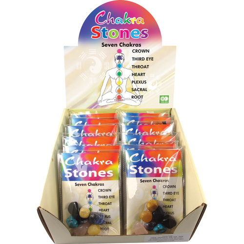 Gemstone CHAKRA STONES 24 Sets with Display Box
