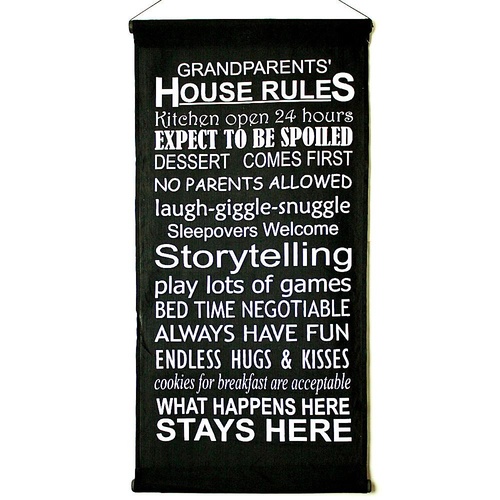 Grandparents House Rules Banner - Blue