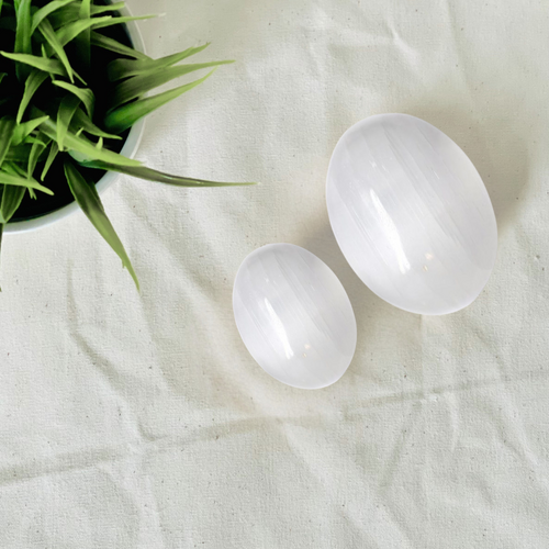 Crystal Palm Stone SELENITE White 7cm