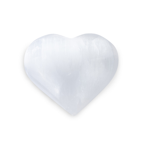 Crystal Palm Stone HEART SELENITE White 5-6cm