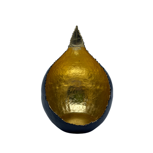 Tealight Lantern Buddha Tears BLACK & GOLD Small Single
