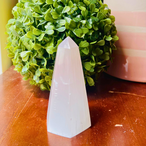 Selenite Crystal Obelisk White 10cm