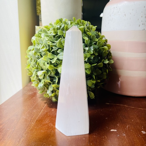 Crystal Obelisk SELENITE White 15cm