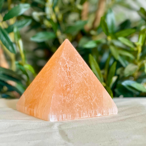 Orange Selenite Crystal PYRAMID 10 x 10cm