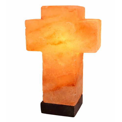 Himalayan Salt Lamp CROSS with Marble base