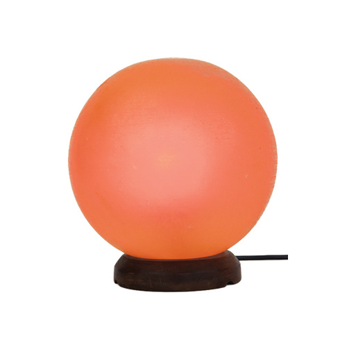 Himalayan Salt Ornament GIANT ORB with Wooden Base 19-20cm