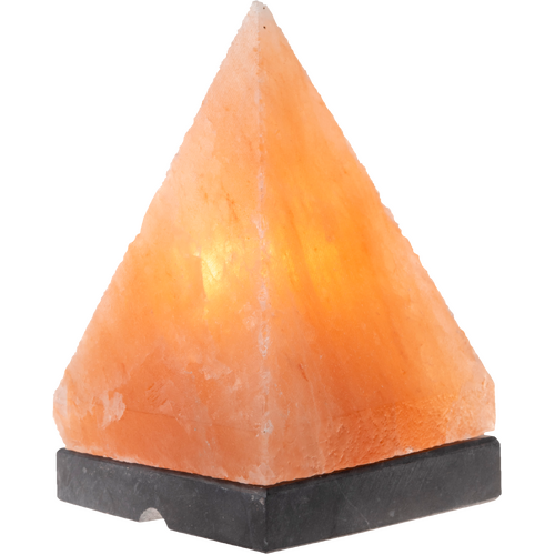 Himalayan Salt Lamp PYRAMID with Marble Base