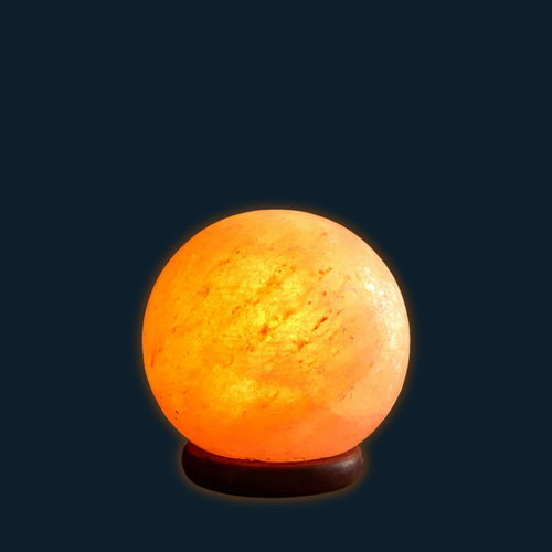 Himalayan Salt Lamp SUNSET ORB with Marble Base