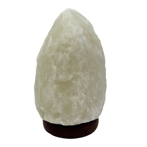 Himalayan Salt Lamp 2-3kg WHITE Wood Base