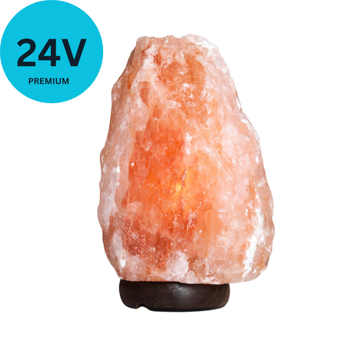 (24V) Himalayan Salt Lamp 4-5KG NATURAL Wood Base