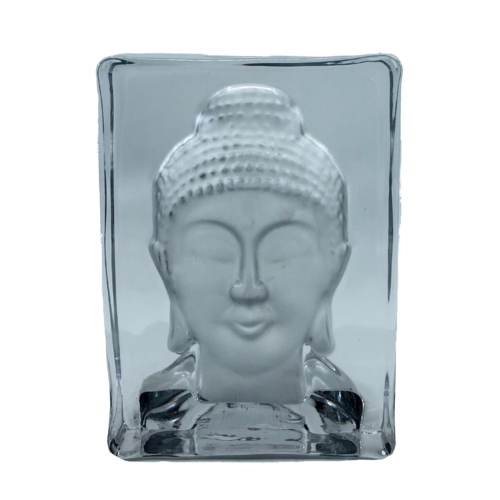 Buddha Tea Light Holder GLASS Upright Stand